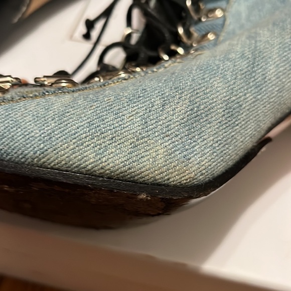 Balmain Denim Open Toe Bootie SZ 39, Same Day Ship π Spring Clean Closet Saleπ - Picture 16 of 16